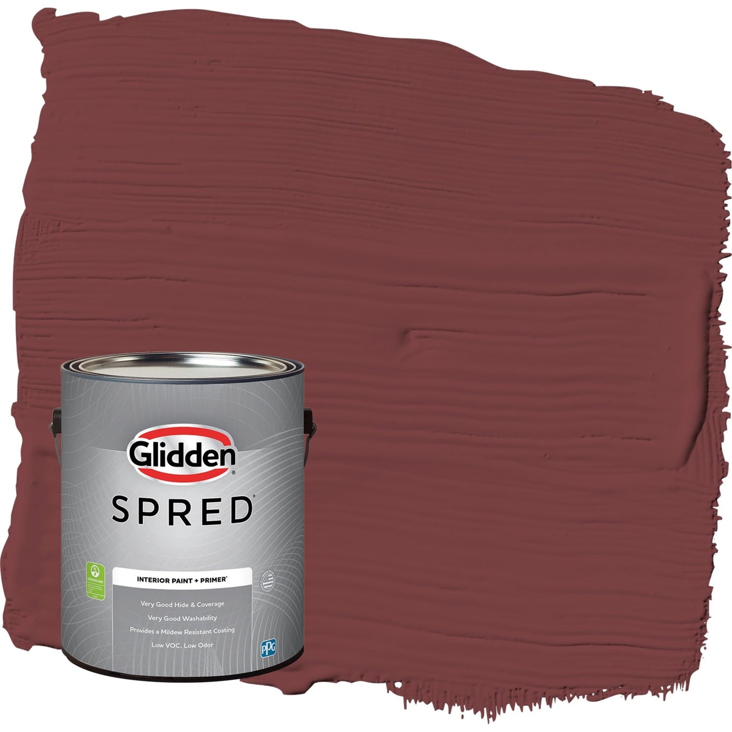 Glidden Spred Bordeaux / Red, Flat Interior Paint with Primer, 1 Gallon