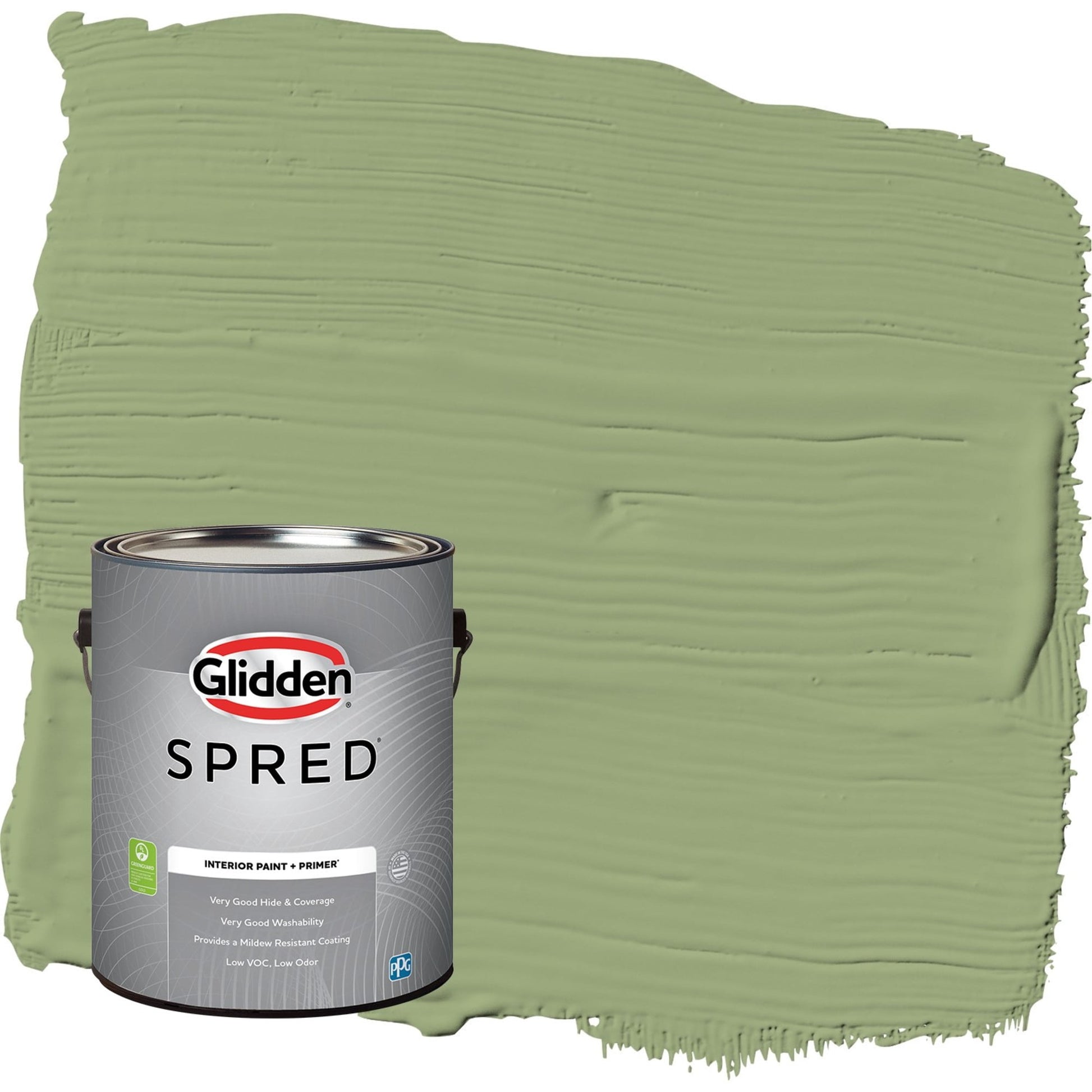Glidden Spred Guacamole / Green, Flat Interior Paint with Primer, 1 Gallon