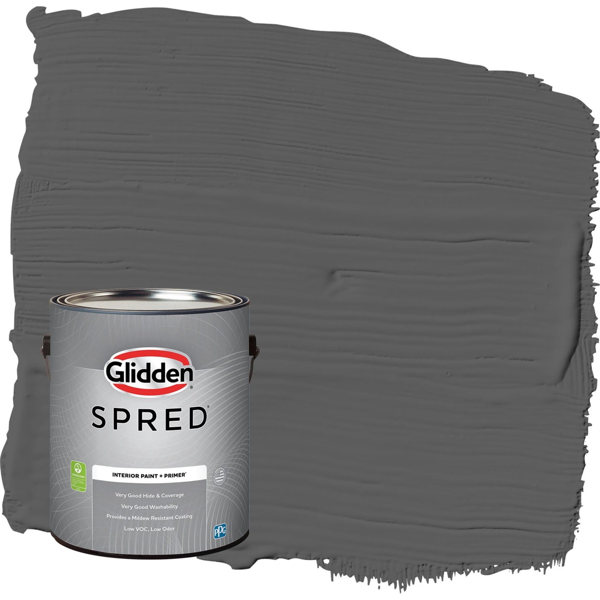 Glidden Spred Knight's Armor / Gray, Semi-Gloss Interior Paint with Primer, 1 Gallon