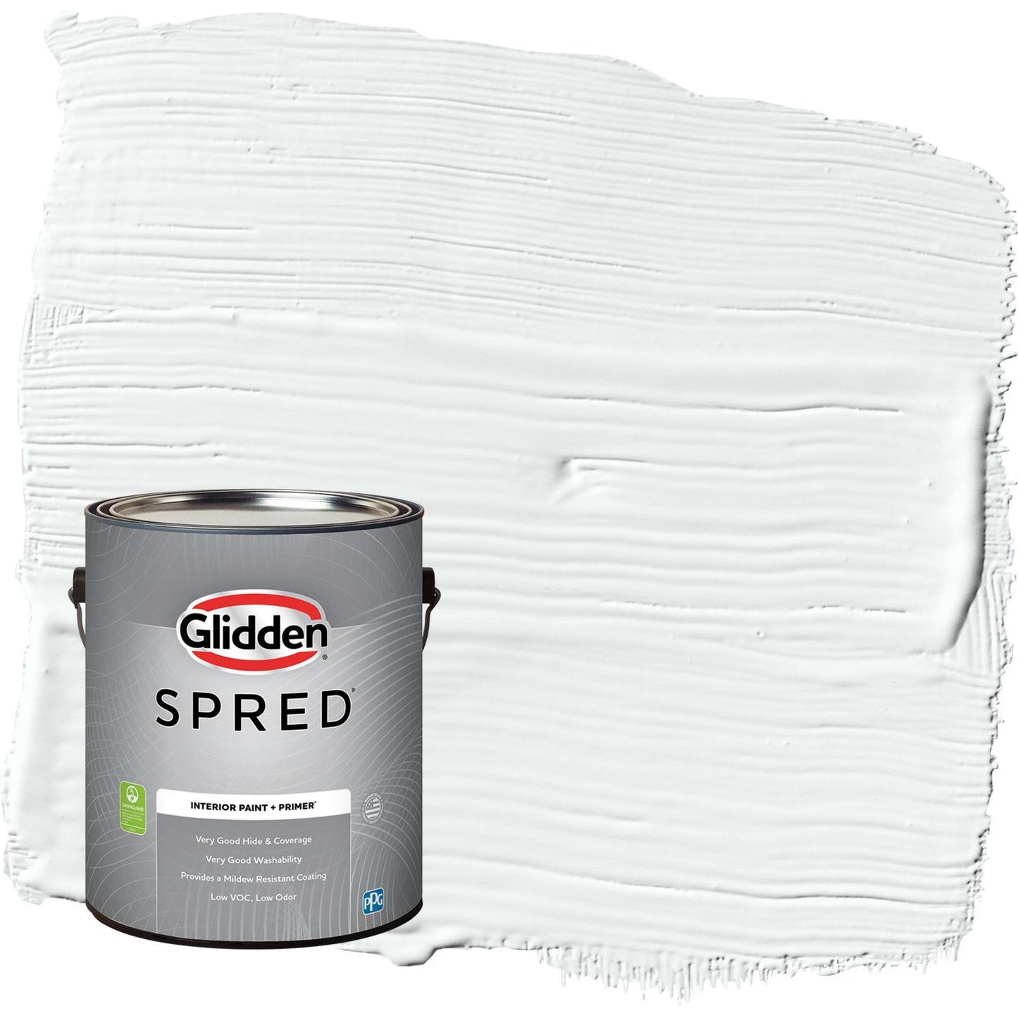 Glidden Spred Moonlit Snow / Gray, Flat Interior Paint with Primer, 1 Gallon