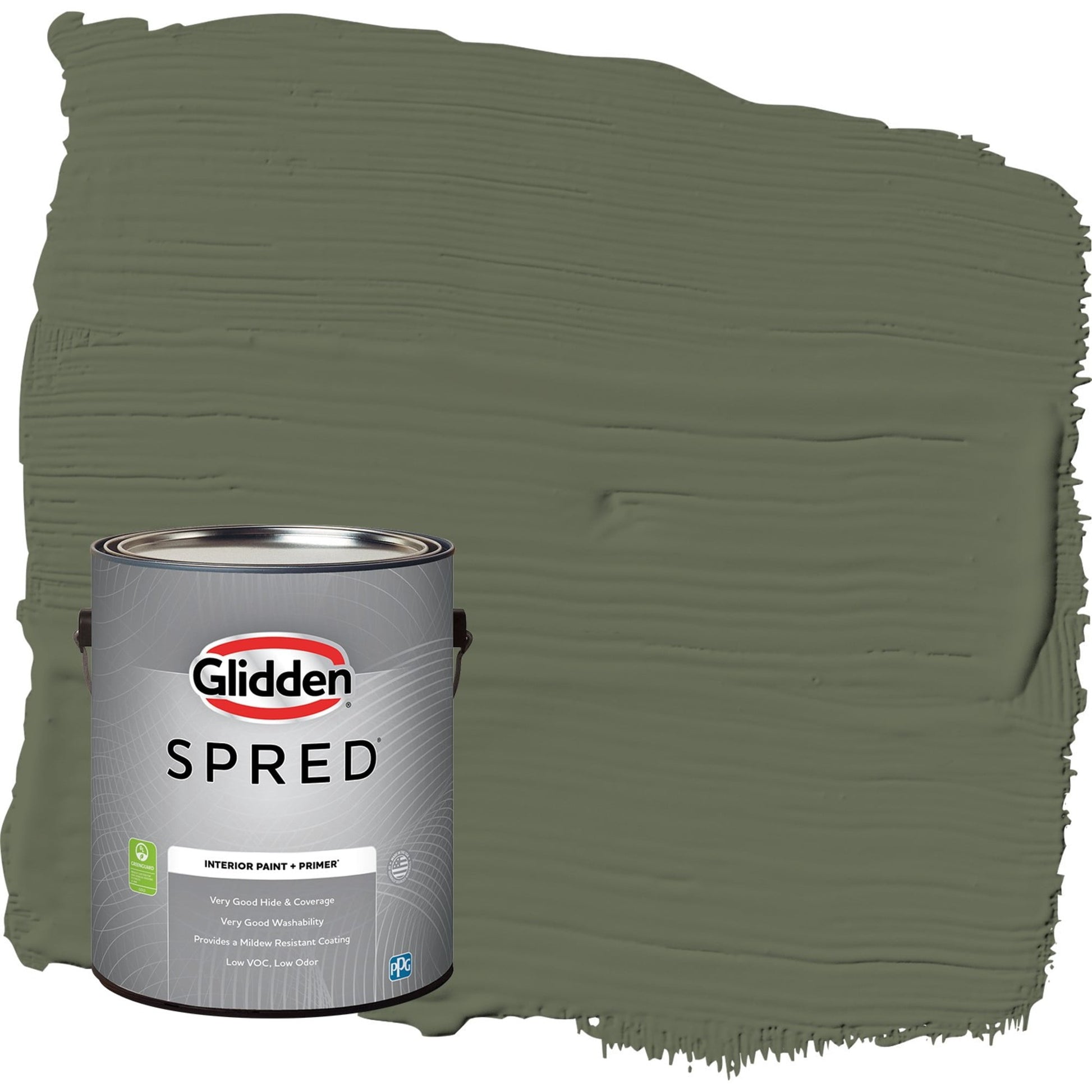 Glidden Spred All About Olive / Green, Semi-Gloss Interior Paint with Primer, 1 Gallon