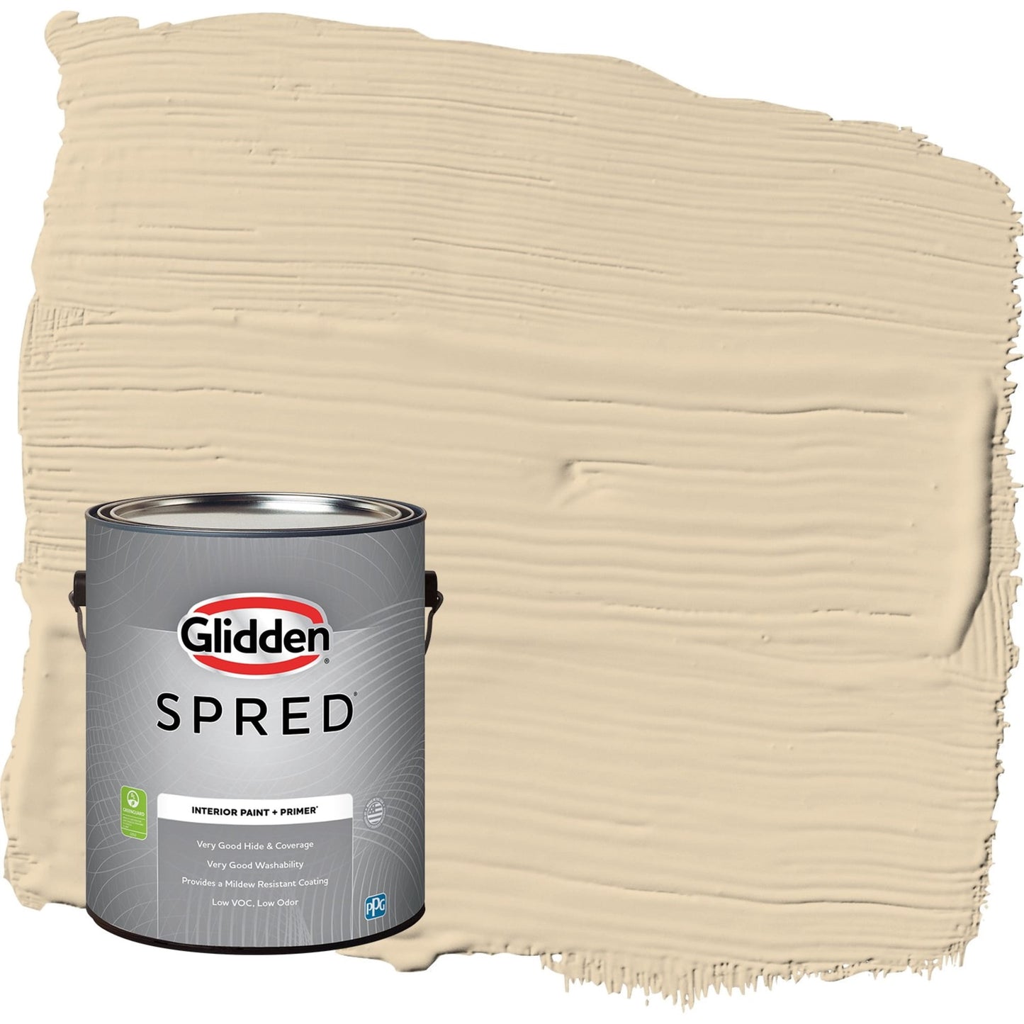 Glidden Spred Almond Cream / Beige, Flat Interior Paint with Primer, 1 Gallon