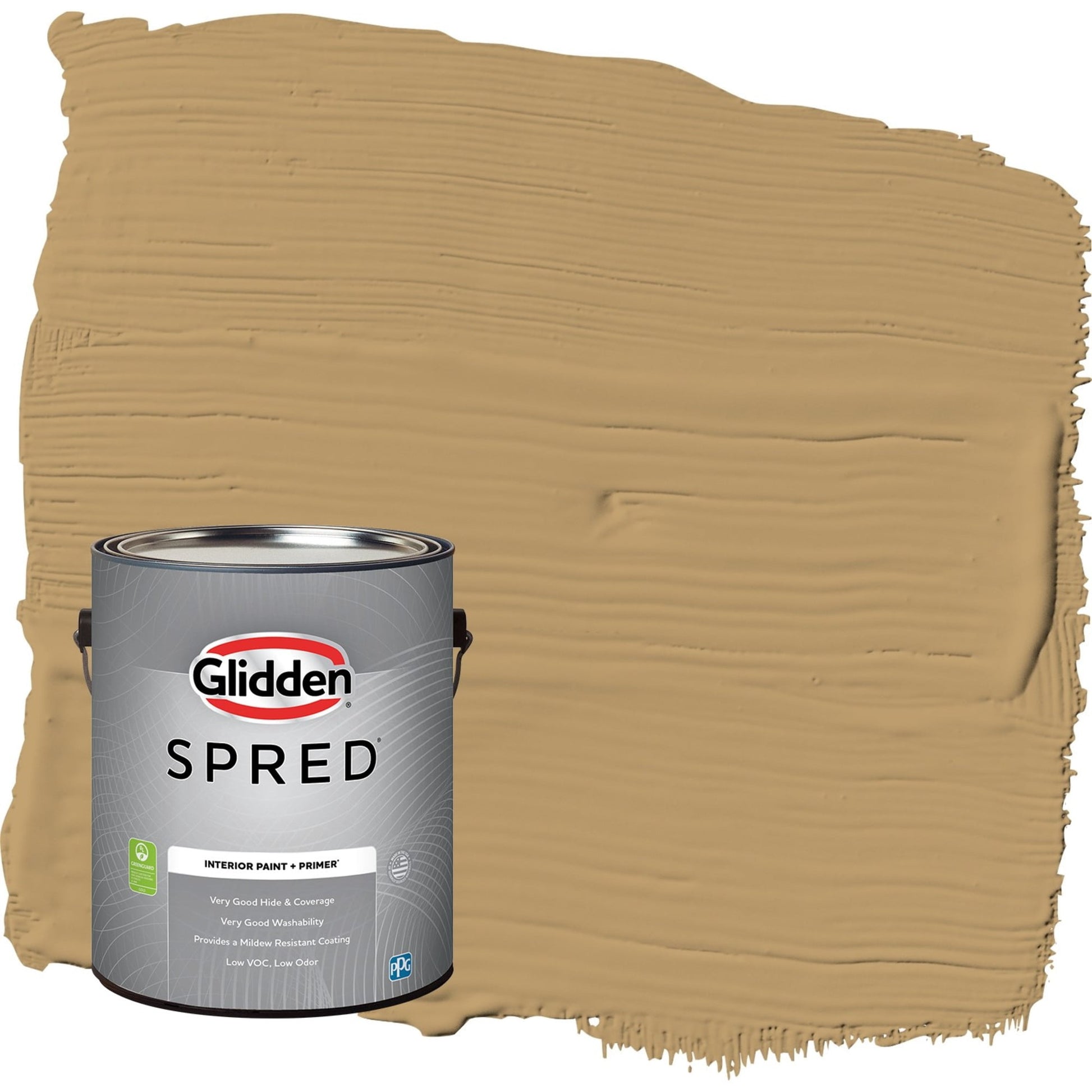 Glidden Spred Golden Granola / Beige, Flat Interior Paint with Primer, 1 Gallon
