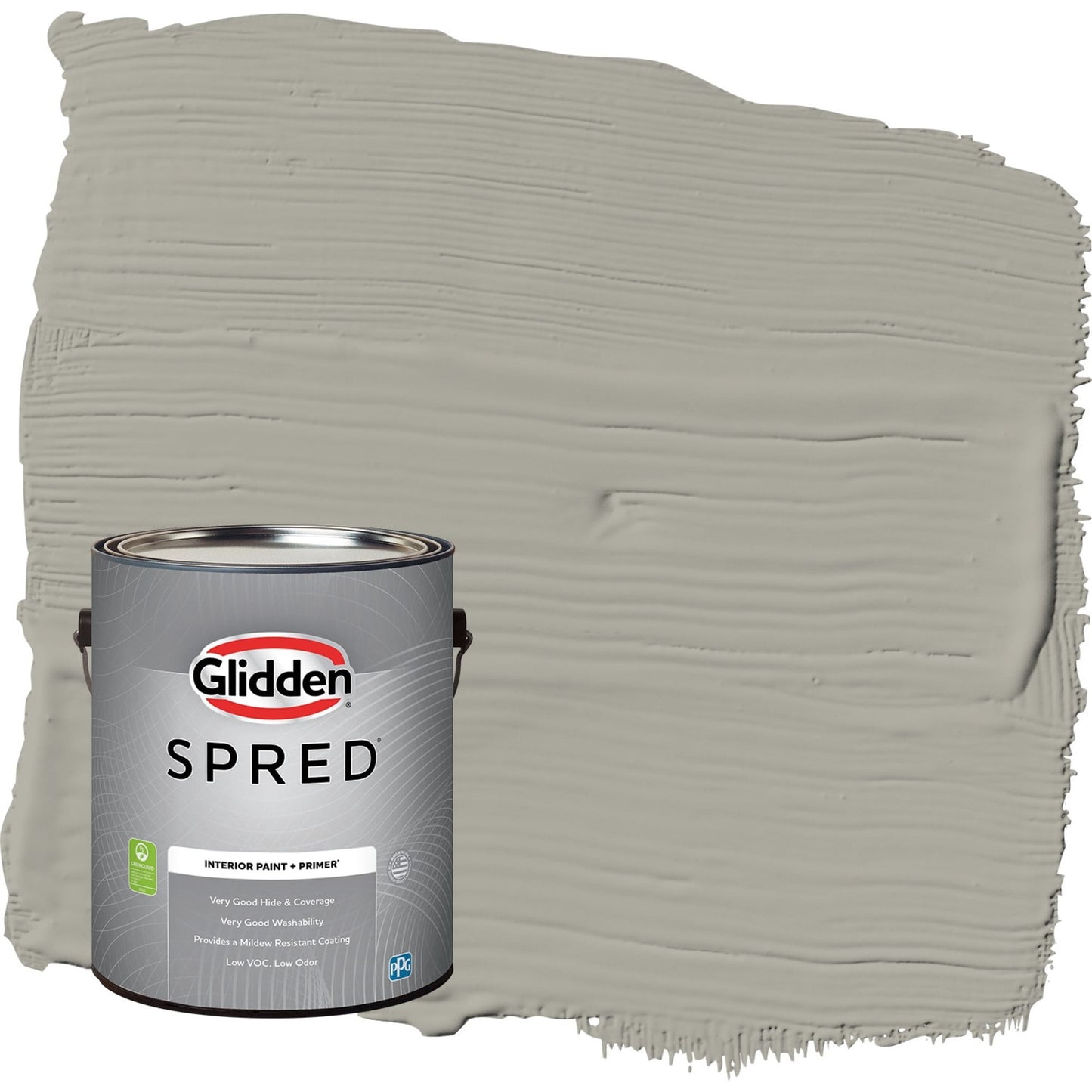 Glidden Spred Hot Stone / Gray, Flat Interior Paint with Primer, 1 Gallon