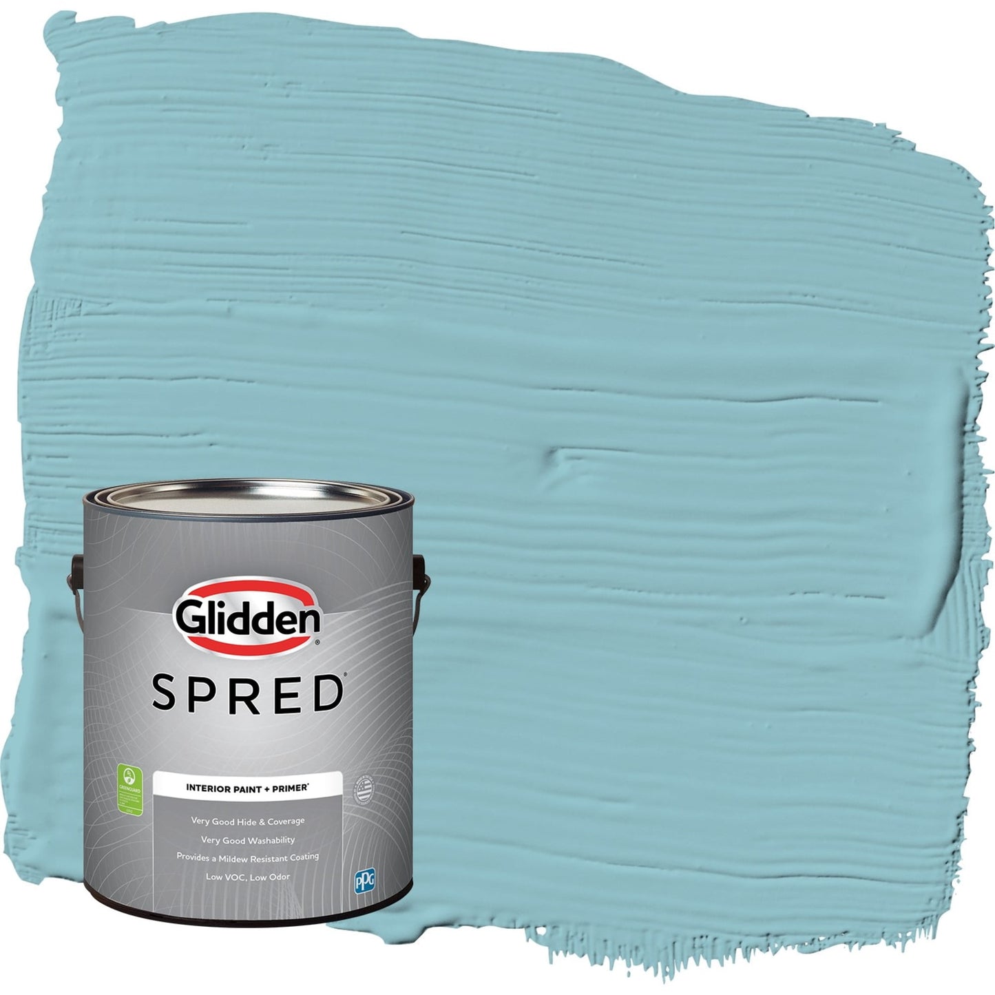 Glidden Spred Kingston Aqua / Blue, Flat Interior Paint with Primer, 1 Gallon