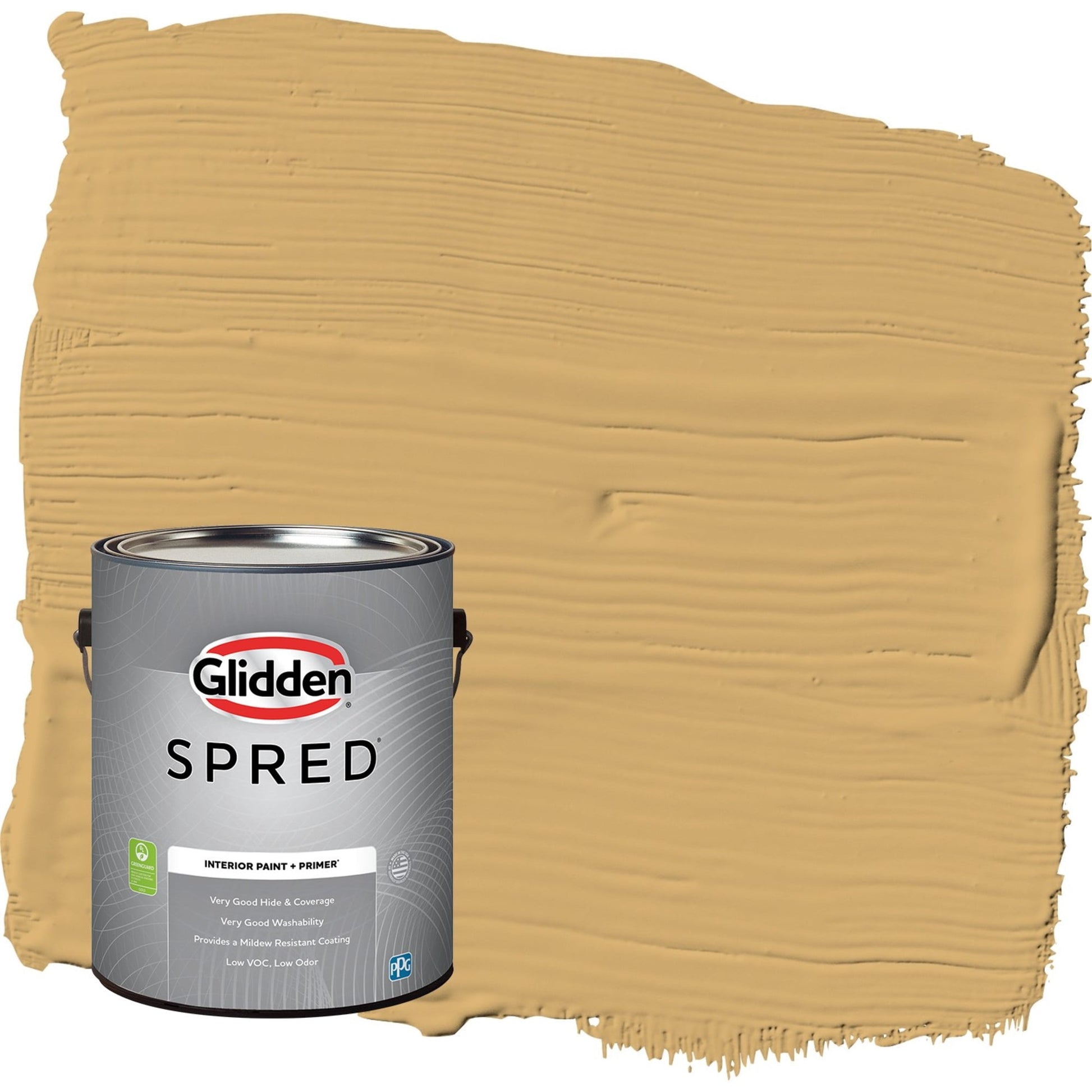Glidden Spred More Maple / Yellow, Flat Interior Paint with Primer, 1 Gallon