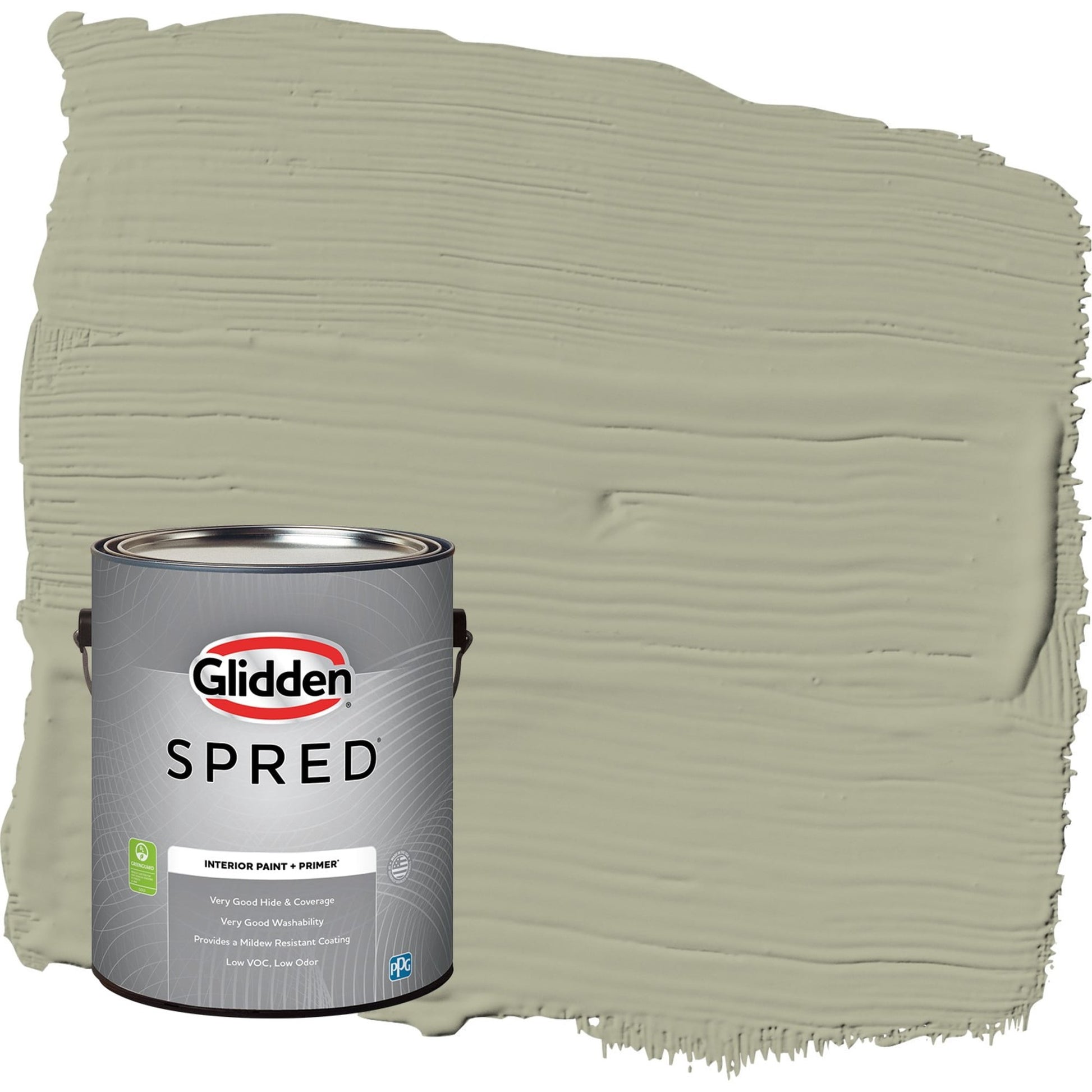 Glidden Spred Photo Gray / Green, Flat Interior Paint with Primer, 1 Gallon