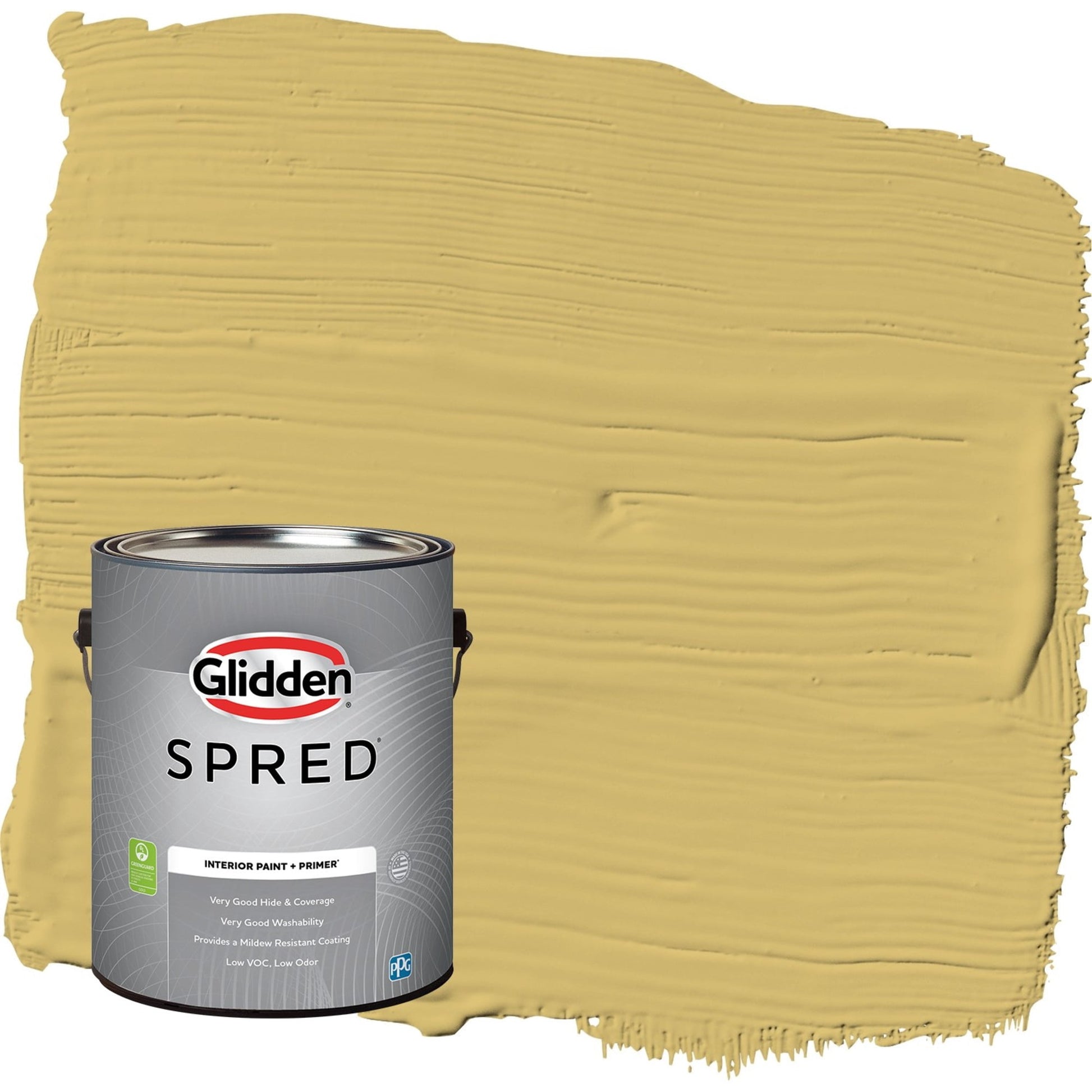 Glidden Spred Spicy Mustard / Yellow, Flat Interior Paint with Primer, 1 Gallon