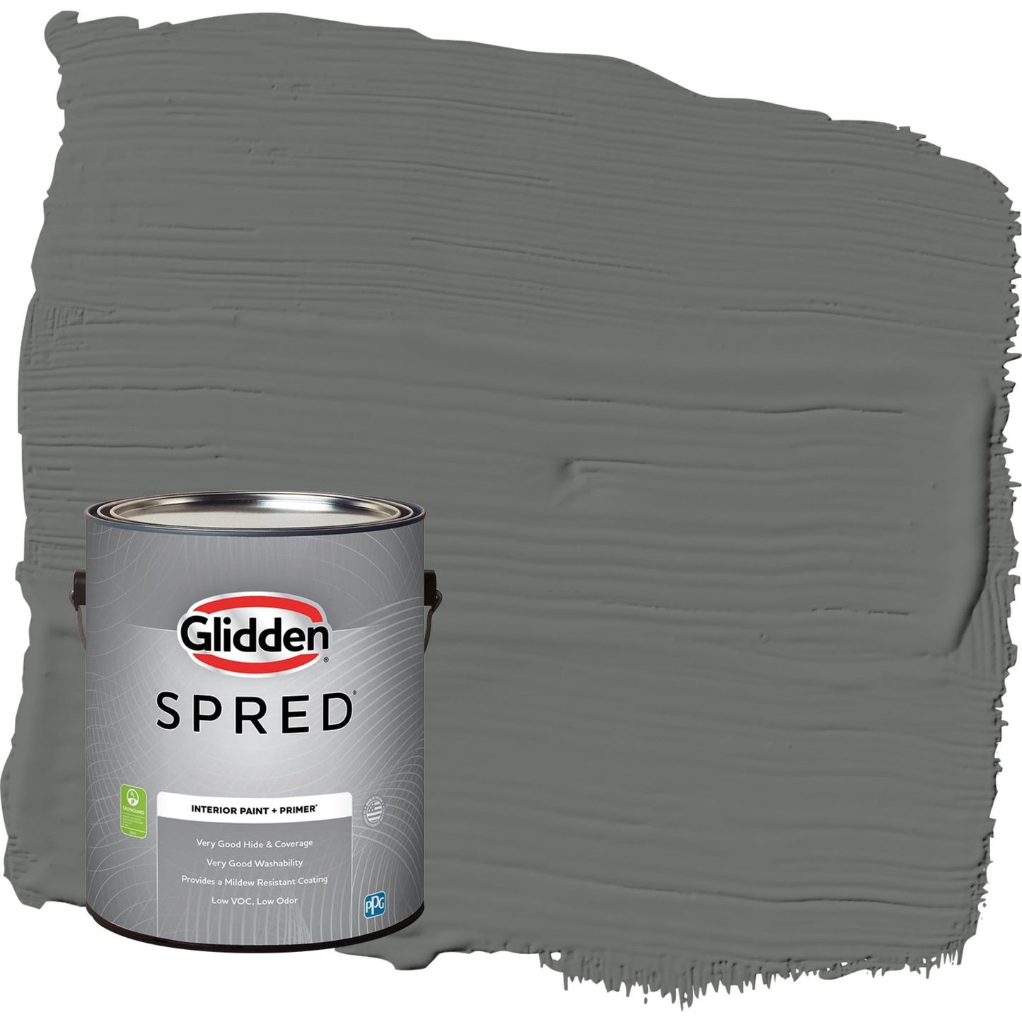 Glidden Spred Up in Smoke / Gray, Eggshell Interior Paint with Primer, 1 Gallon