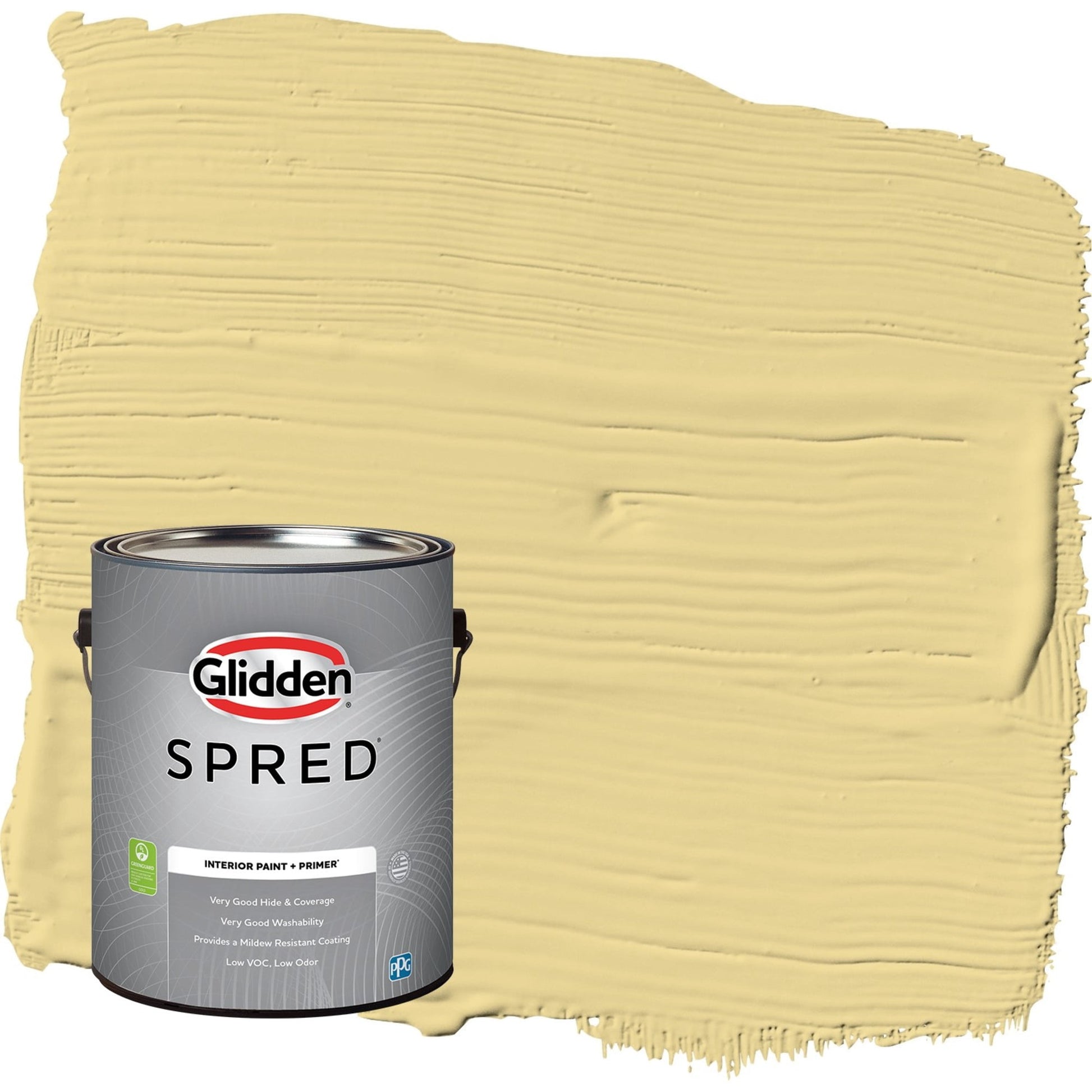Glidden Spred Wayward Wind / Yellow, Flat Interior Paint with Primer, 1 Gallon