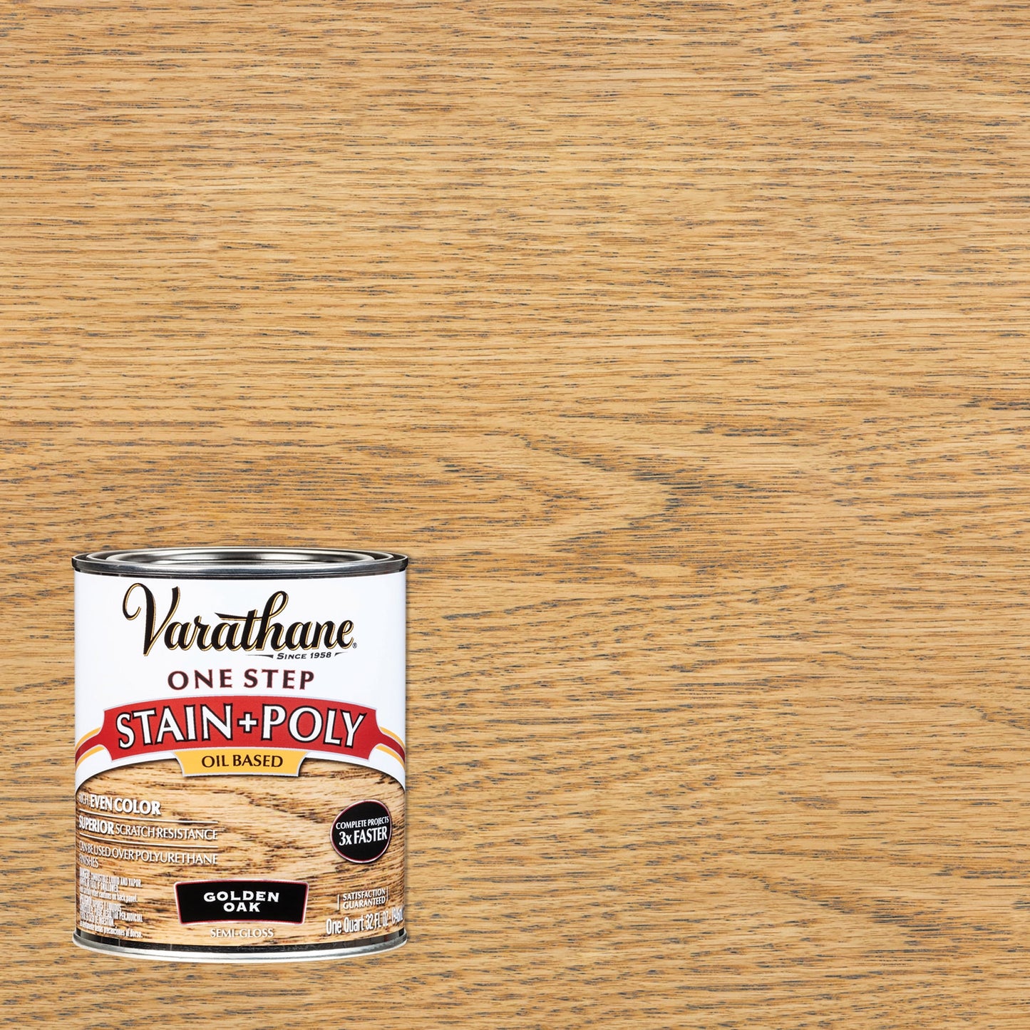 2 Pack, Golden Oak, Varathane Stain + Polyurethane Oil-Based, Semi-Gloss -225244H, Quart