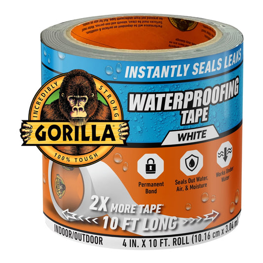 Gorilla Waterproof Patch & Seal Black Tape 4 inch x 10 Foot Roll