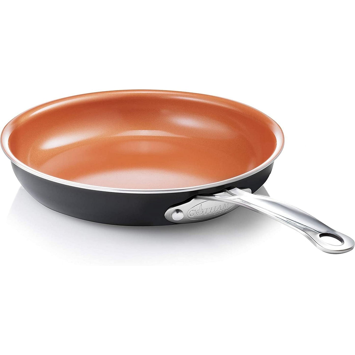 Gotham Steel 11 Inch Copper Non Stick Frying Pans, Ceramic Non Toxic Frying Pans Nonstick Skillet, Lightweight, Stay Cool Handle, Oven and Dishwasher Safe
