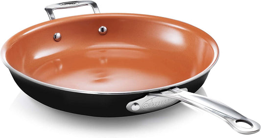 Gotham Steel Diamond 12â€ Ceramic Non Stick Frying Pan, 12 Inch Frying Pan with Helper Handle and Stay Cool Handles, Ultra Durable Nonstick Frying Pans, Graphite