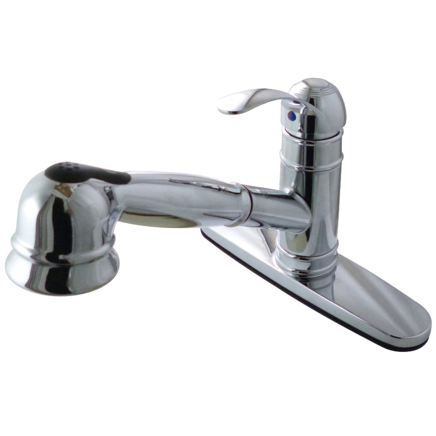 Kingston Brass GSC7571WEL Single-Handle 1-or-3 Hole Deck Mount Pull-Out Sprayer Kitchen Faucet in Polished Chrome