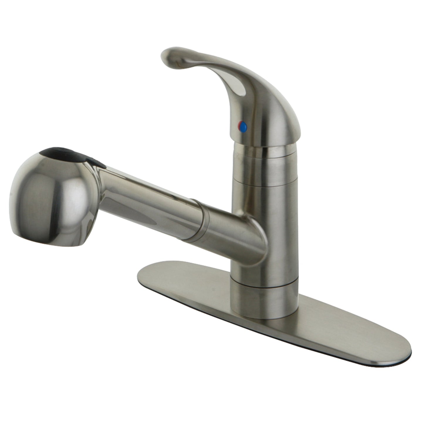 Kingston Brass GSC888NCLSP Single-Handle 1-or-3 Hole Deck Mount Pull-Out Sprayer Kitchen Faucet in Brushed Nickel