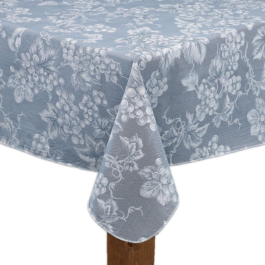 Grape Vine Premium Vinyl Table cover - 70" Round, Blue
