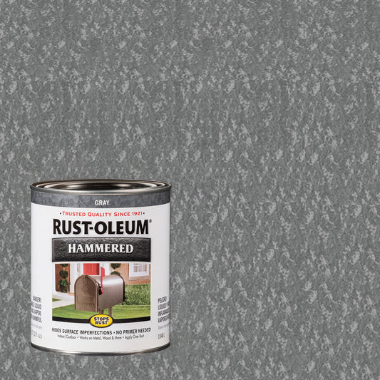 2 Pack, Gray, Rust-Oleum Stops Rust Hammered Paint- Quart