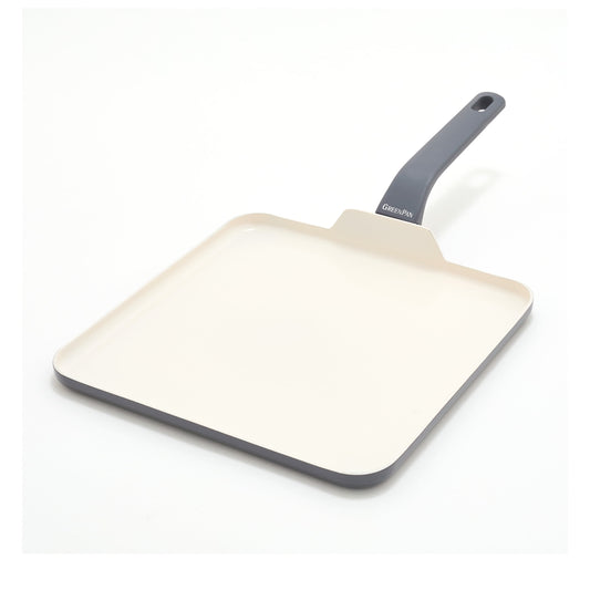 GreenPan Essence 11" Ceramic Nonstick Griddle, Dishwasher Safe, Gray