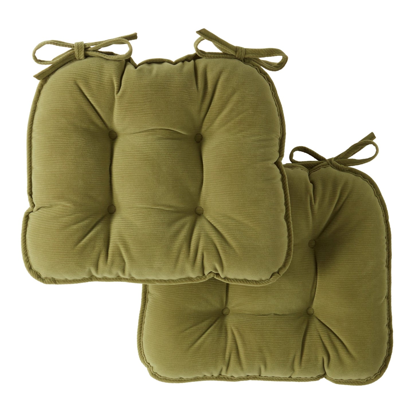 Greendale Home Fashions Indoor Reversible Corduroy Chair Pad (2-Pack), Sage