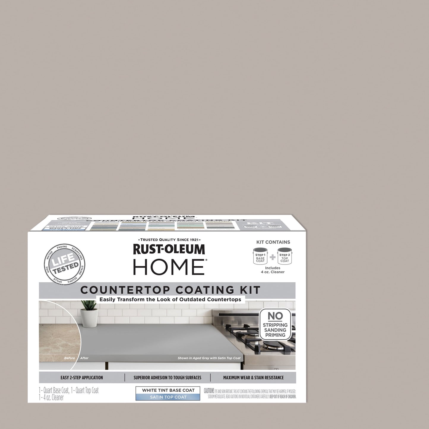 Greige, Rust-Oleum HOME Countertop Satin Coating Kit-38496208T, Quart