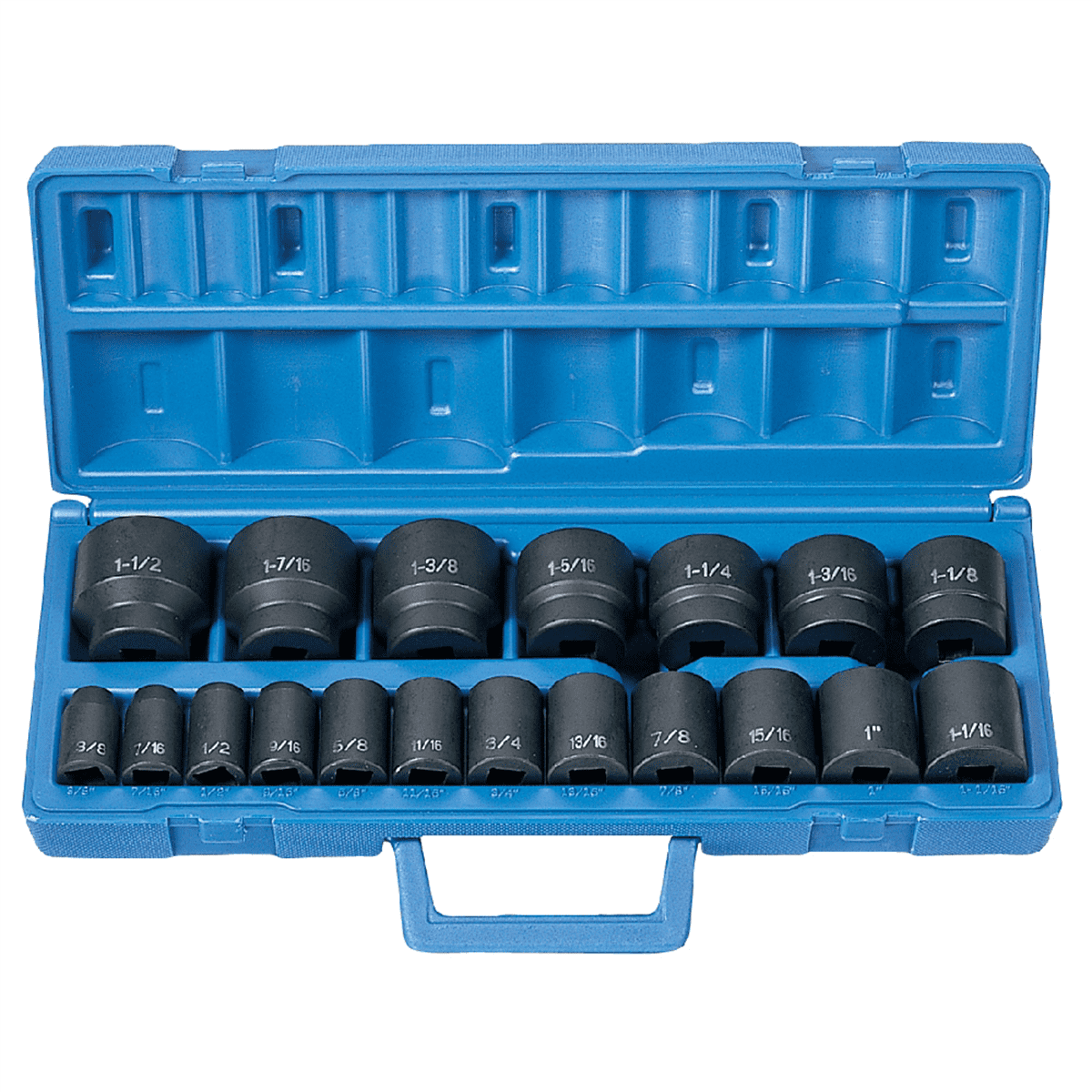 Grey Pneumatic 1319 19pc 1/2" Dr Fractional SAE Standard Length Master Set