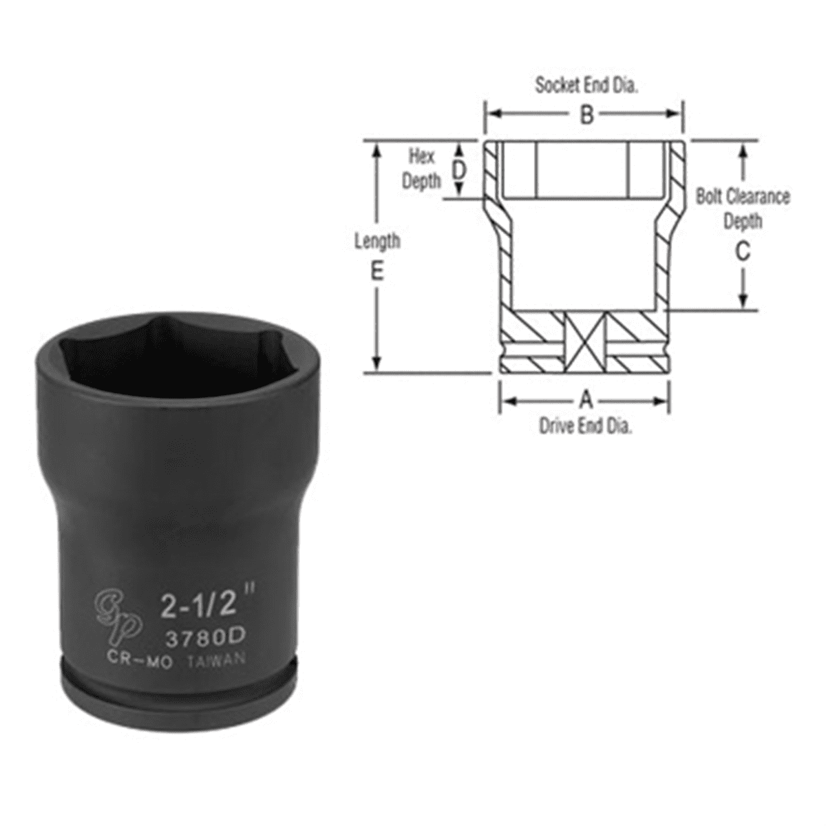 Grey Pneumatic 3788D Socket 3/4, 2-3/4 Dp Pinion Lcknt