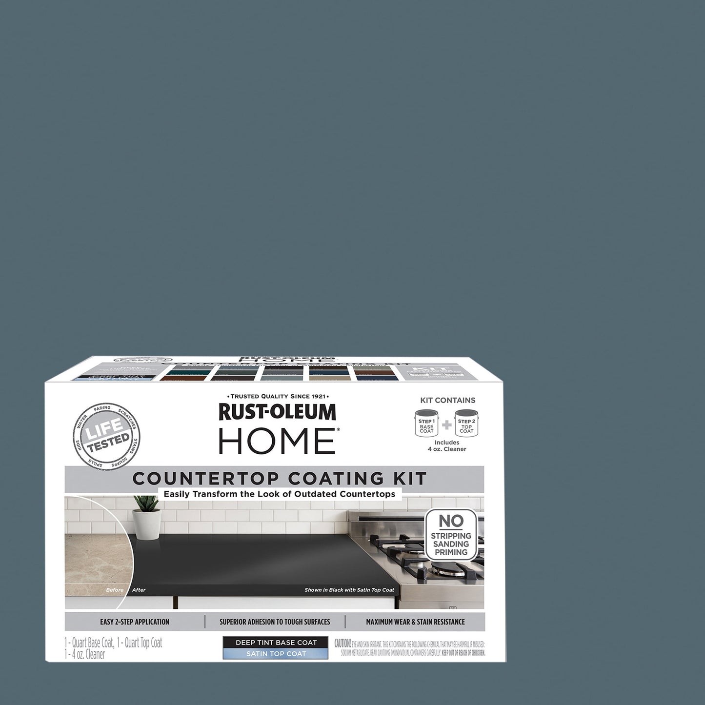 Gunmetal, Rust-Oleum HOME Countertop Satin Coating Kit-38496310T, Quart