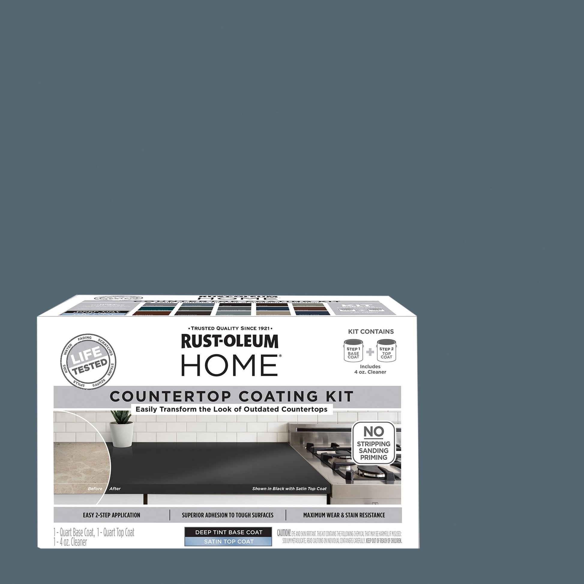 Gunmetal, Rust-Oleum HOME Countertop Satin Coating Kit-38496310T, Quart