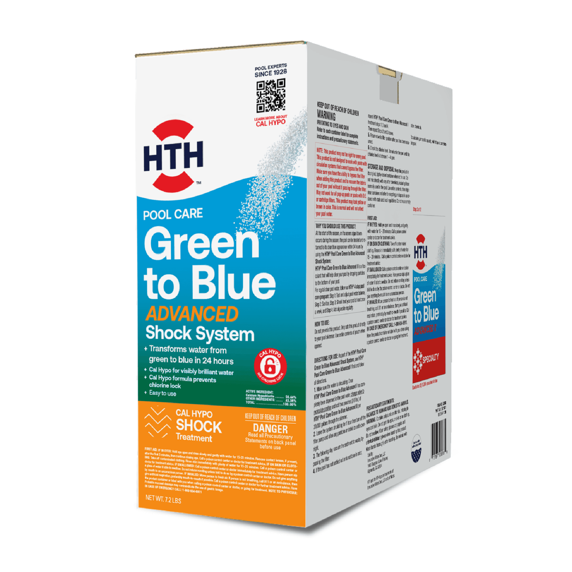 HTH Kit de Descarga para Piscina de Verde a Azul - GrÃ¡nulos (Forma), 4 lb - Tratamiento de Descarga para Piscina para EliminaciÃ³n de Algas y ClarificaciÃ³n de Agua