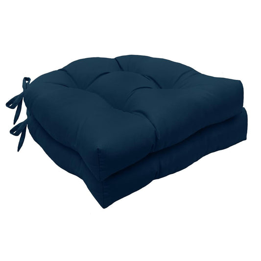 Habitat TUFTED CHAIR PAD PACK OF 2 15 x 15 NAVY