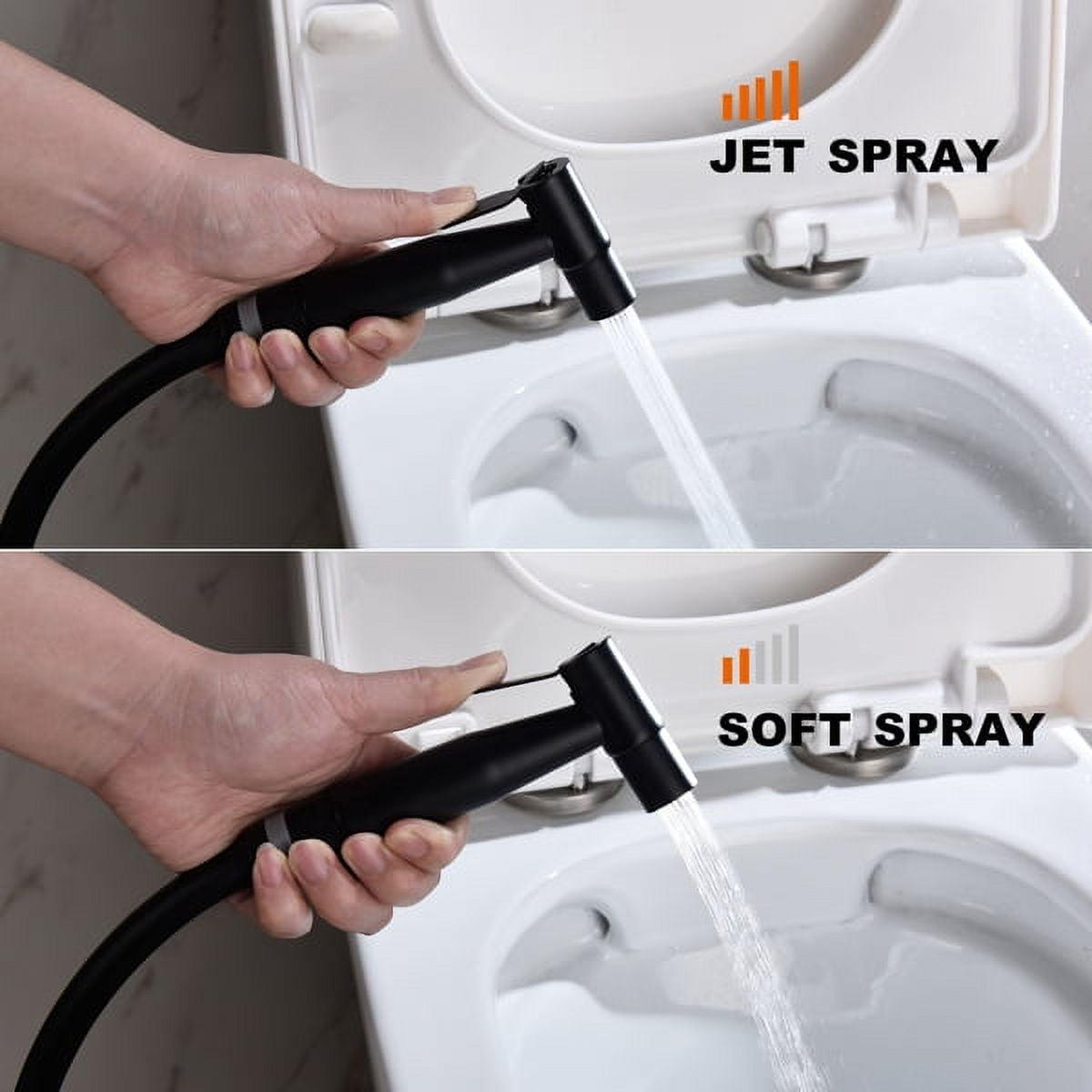 Handheld Bidet Sprayer for Toilet, Multi-Purpose Cloth Diaper Sprayer Kit with 2 Mount Options, DIY Install, Jet & Soft Spray Modes