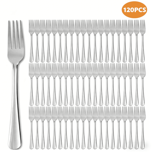 Hansmart 120pcs Stainless Steel Dinner Forks Silverware, Table Forks, Flatware Forks Use for Home, Kitchen or Restaurant, Party, Catering, Picinc