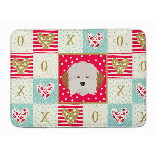 Havanese Dog Love Machine Washable Memory Foam Mat Red