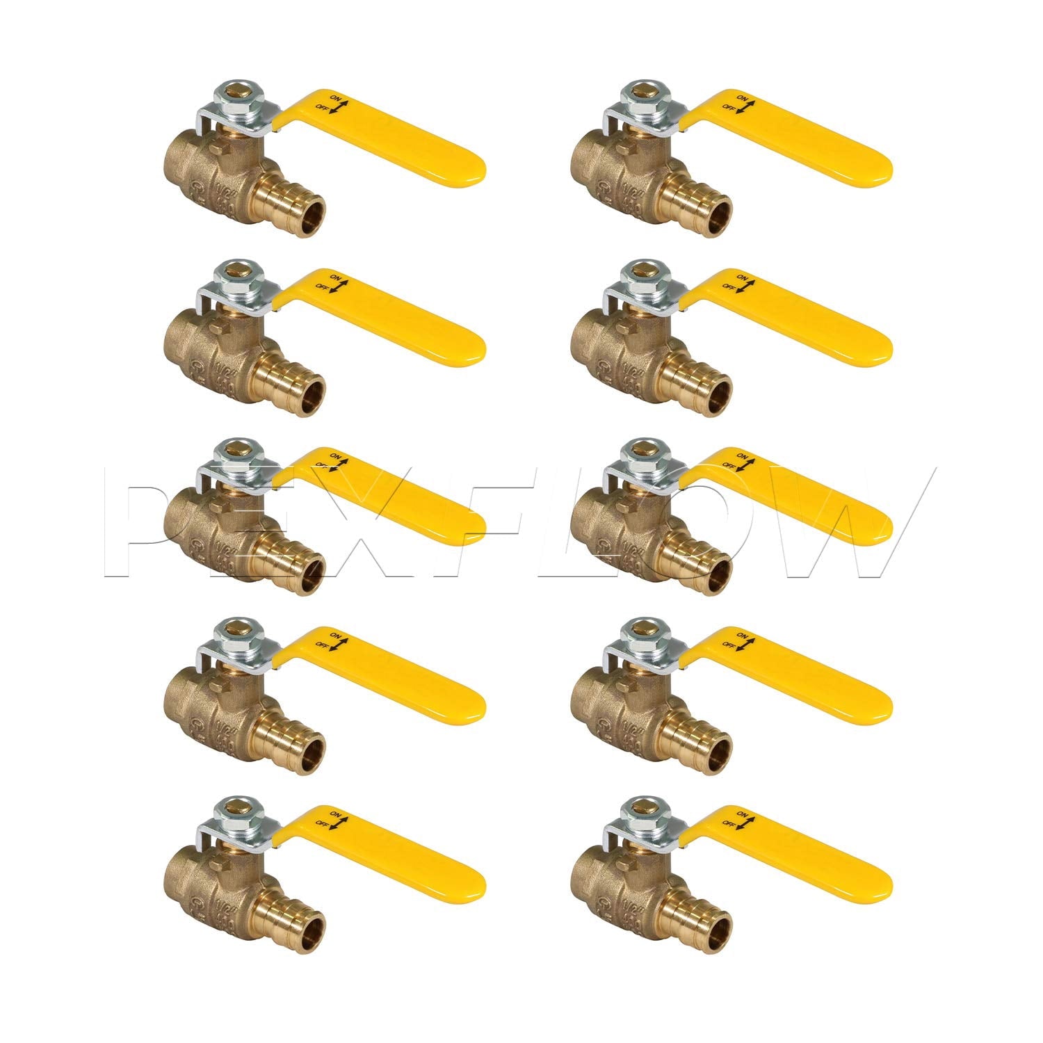 Heavy Duty Brass Full Port PEX Ball Valve with 1/2 in. SWT x 1/2 in. PEX Connections (10 Pack)