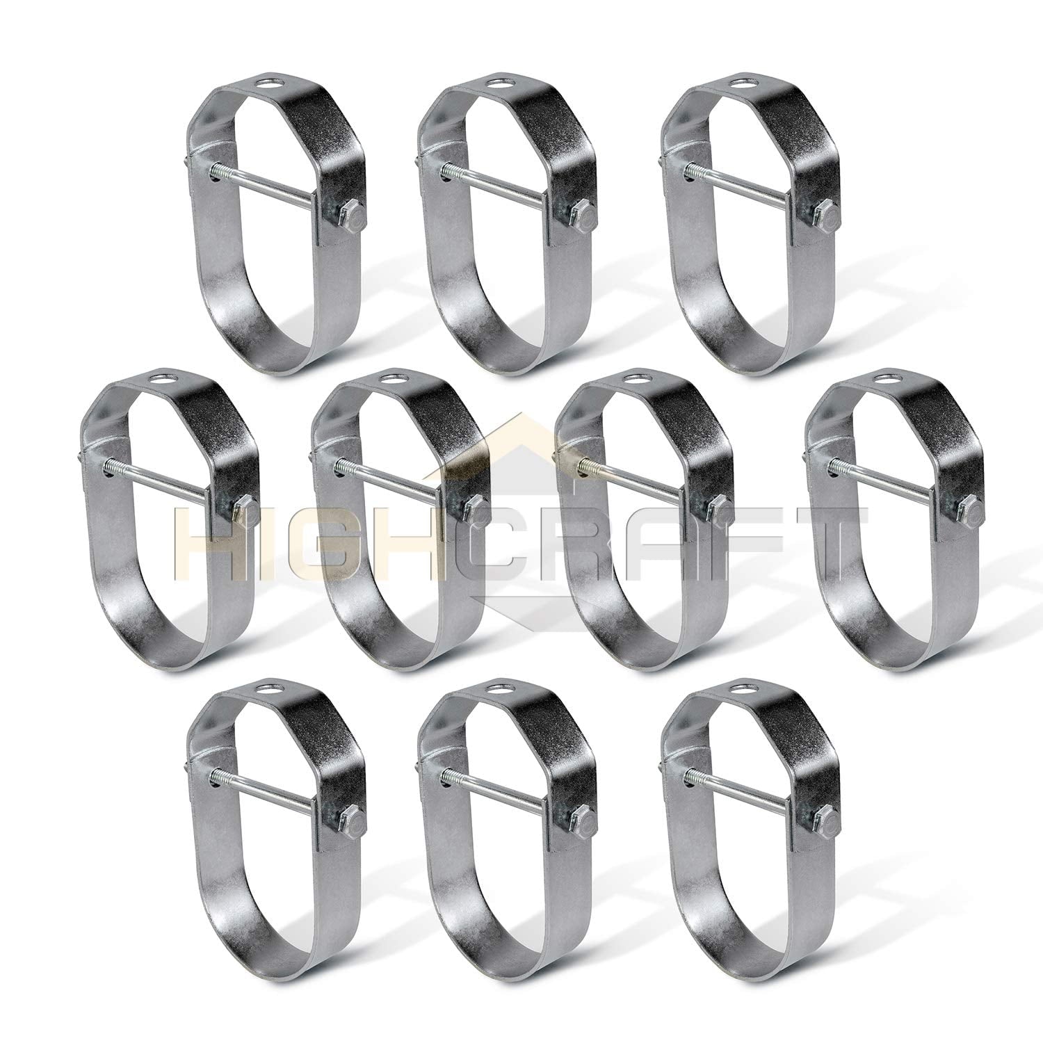 Highcraft 1-1/4 in. Clevis Hanger for Vertical Pipe Support in Standard Electro Galvanized Steel (10-Pack)