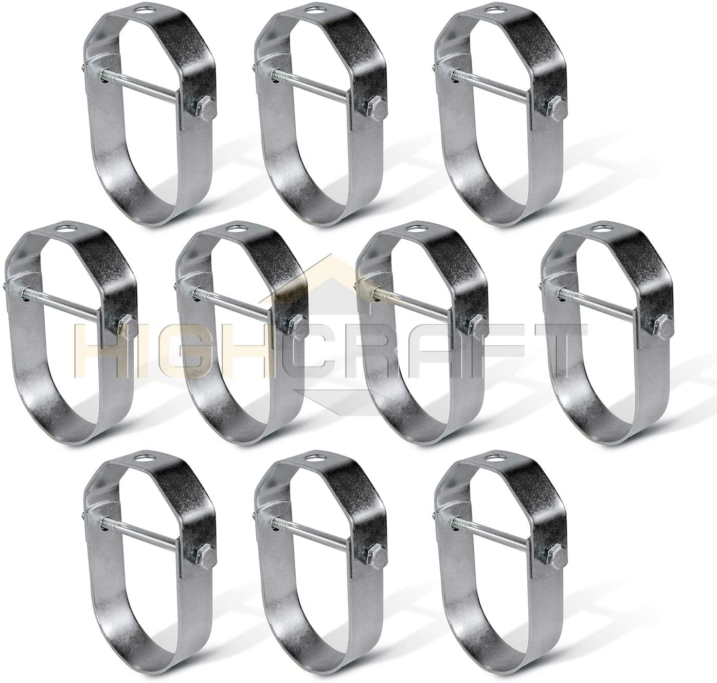 Highcraft 1 in. Clevis Hanger for Vertical Pipe Support in Light Duty Electro Galvanized Steel (10-Pack)