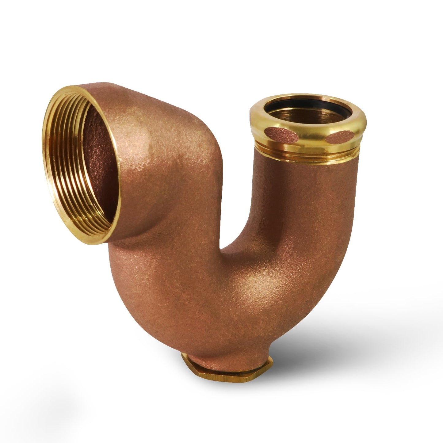 Highcraft 1122 NY Regular Trap with Drain Plug for Tubular Drain Applications, 2 in. x 1-1/2 in., Brass