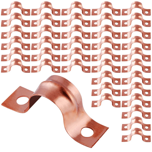 Highcraft 2-Hole Copper Pipe Strap U Bracket 1", 100 Pk