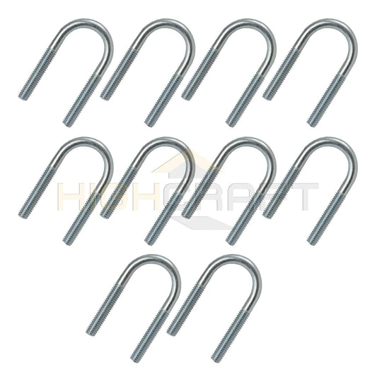 Highcraft 2 in. Standard Galvanized Steel U-Bolt Pipe Clamp with Hex Nuts (10-Pack)