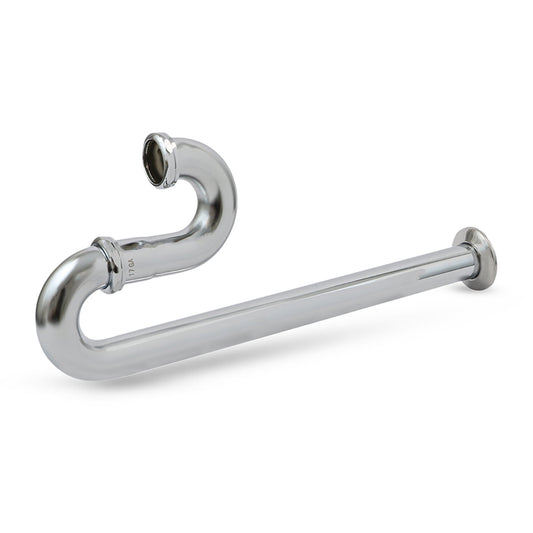 Highcraft 29121 S-Trap with Flange, for Tubular Drain Applications, 1-1/2 in., 22GA Brass, Chrome Plated