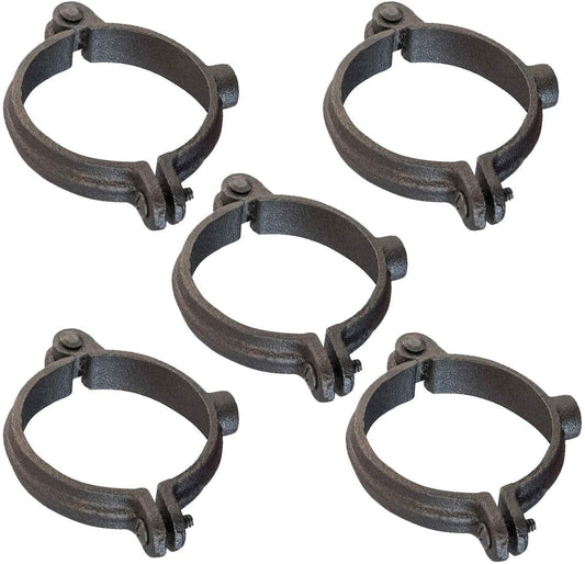 Highcraft Hinged Split Ring Pipe Hanger, 3 in. Malleable Iron Extension Hanger with 7/8 in. Threaded Rod Fitting for Suspending Tubing (5 Pack)