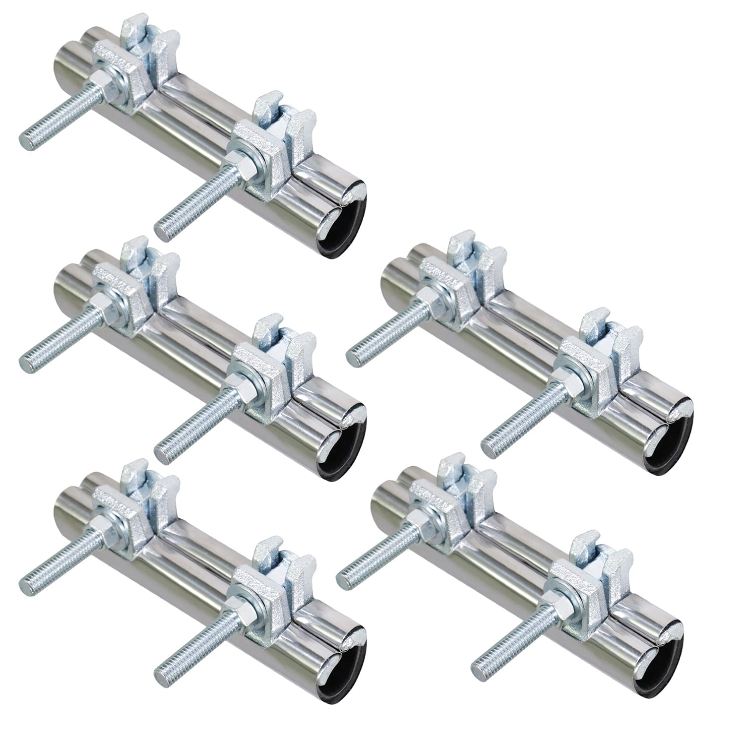 Highcraft Pipe Repair Clamp 1/2" One Bolt, 6" Long Stainless Steel (5 Pack)