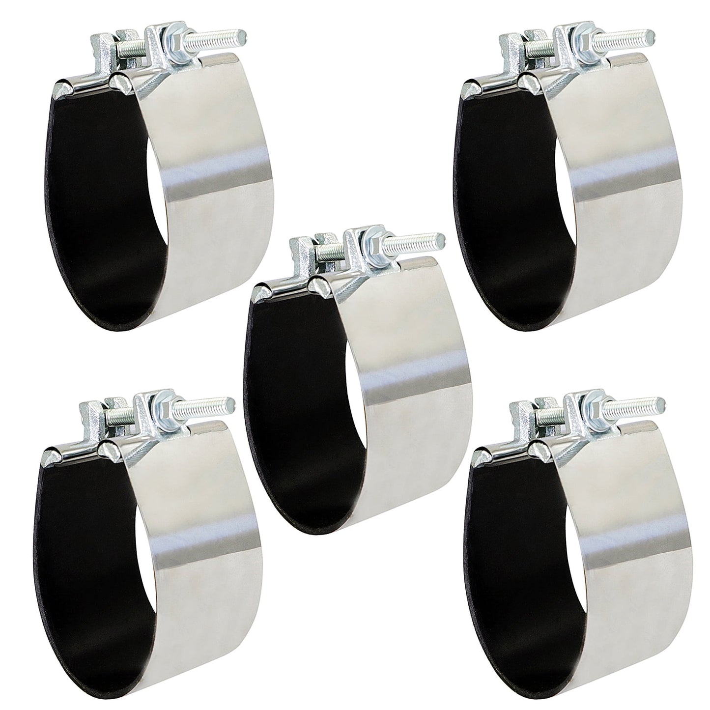Highcraft Pipe Repair Clamp 3" One Bolt, 3" Long Stainless Steel (5 Pack)