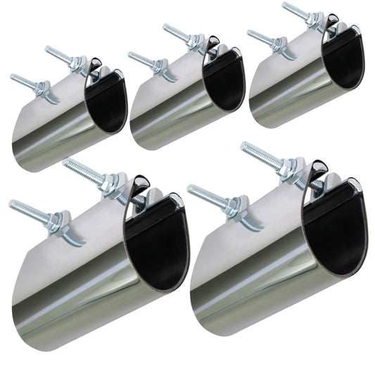 Highcraft Pipe Repair Clamp 4" One Bolt, 6" Long Stainless Steel (5 Pack)