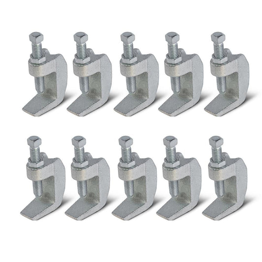 Highcraft Wide Mouth Beam Clamp for 3/8 in. Threaded Rod in Electro Galvanized Steel (10-Pack)