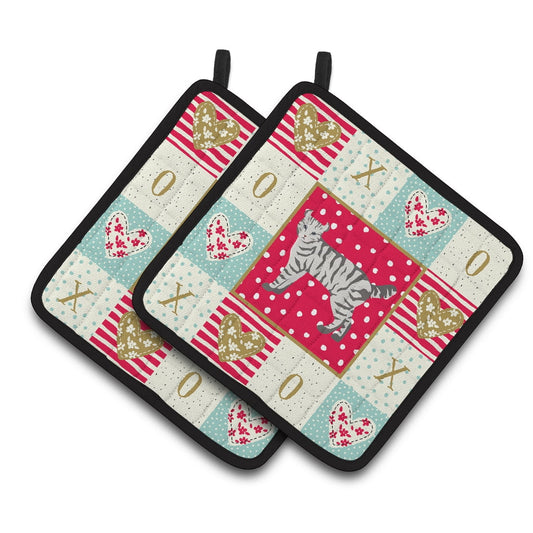 Highlander Lynx #2 Cat Love Pair of Pot Holders