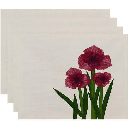 Holiday Essence Amaryllis Floral Print Placemat