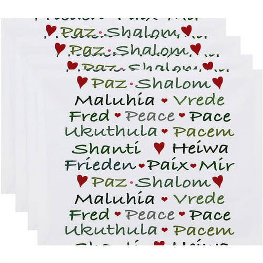 Holiday Essence Words of Peace Word Print Placemat