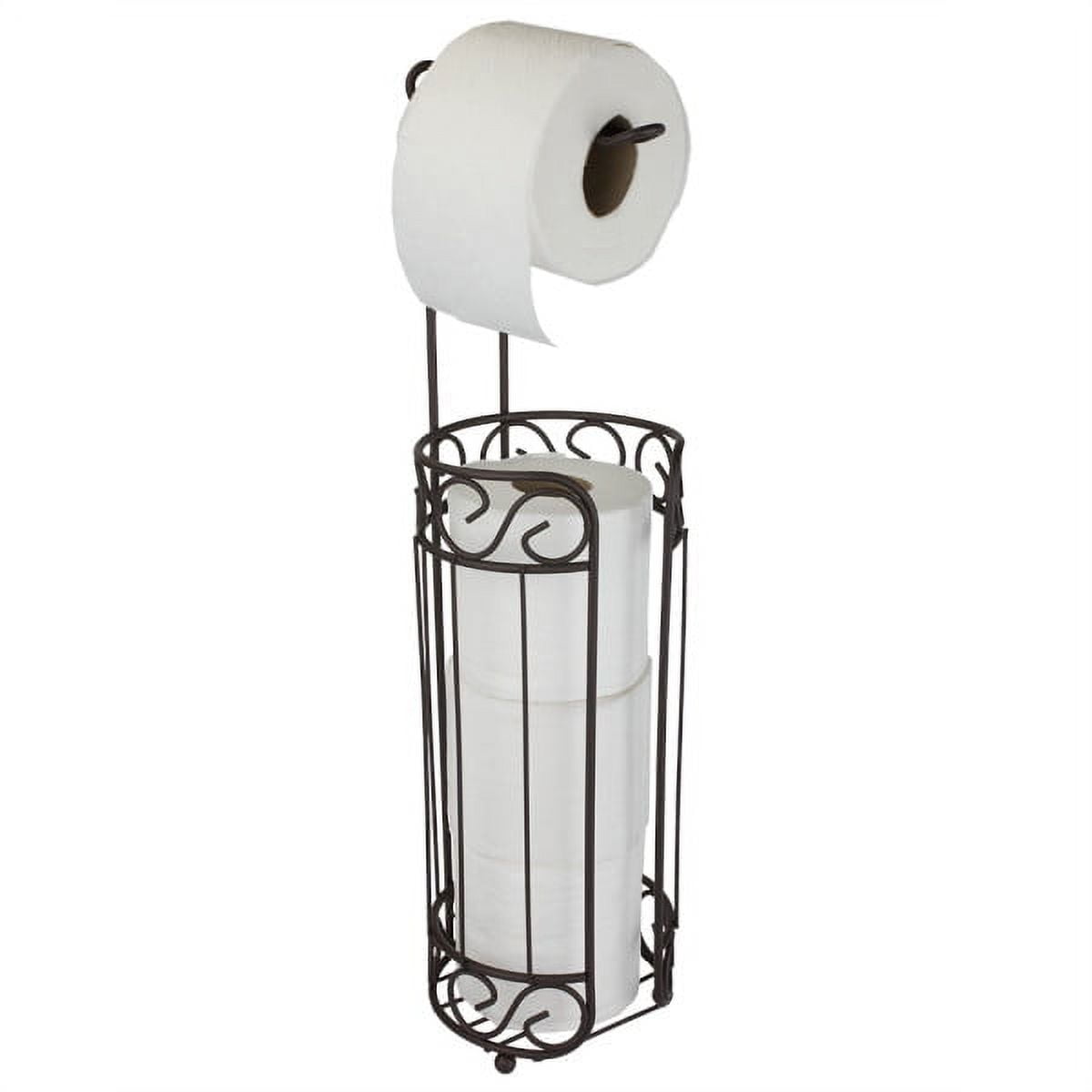 Home Basics Scroll Design Toilet Paper Holder and Dispenser, Bronze